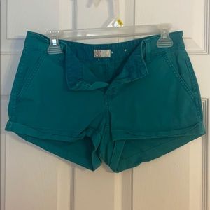 teal shorts
